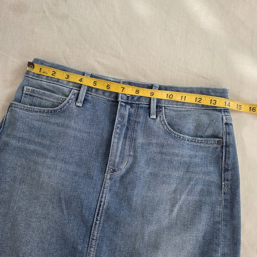 Sam Edelman The Jenny Skirt Denim Frayed Hem Mini 28 Inch Waist Size 26 Tag - Picture 4 of 14